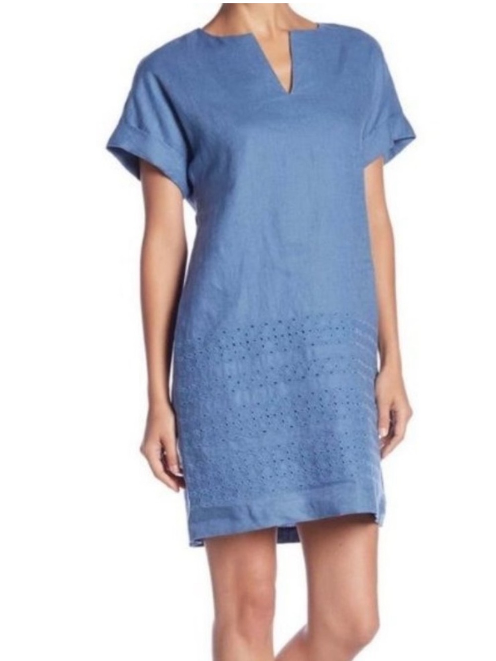 NWOT Lafayette 148 Fabian Linen Embroidered Mini Sheath Dress Size XS